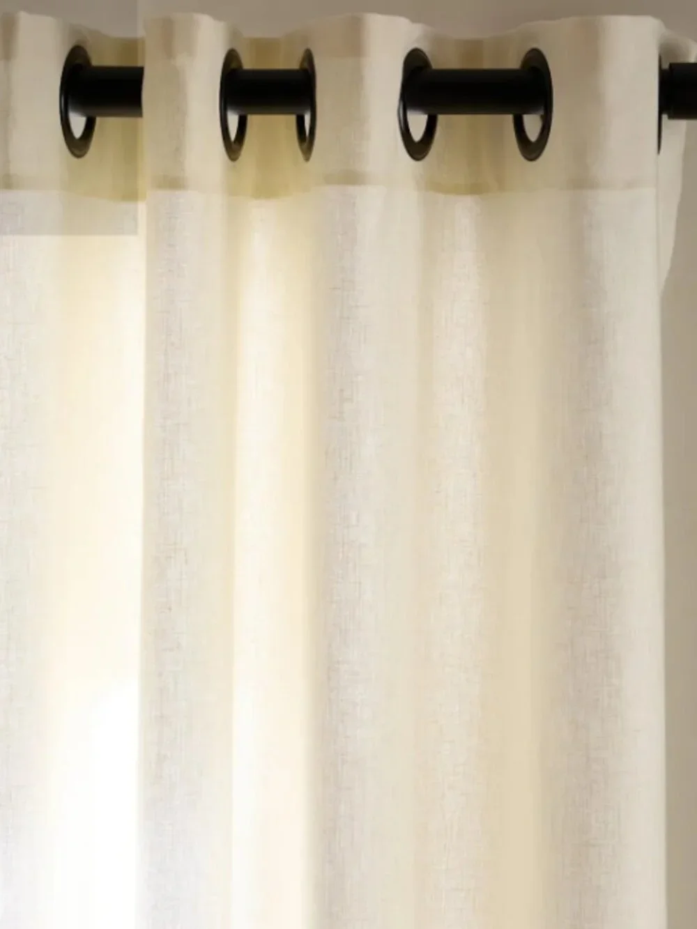 Quince Linen Curtain Luxury Ivory Panel Grommets 48x84 blackout